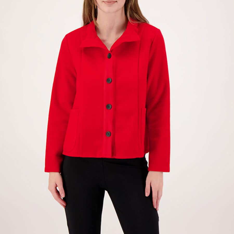 Trisha Tyler, 11527 Wire Collar Button Front Jacket