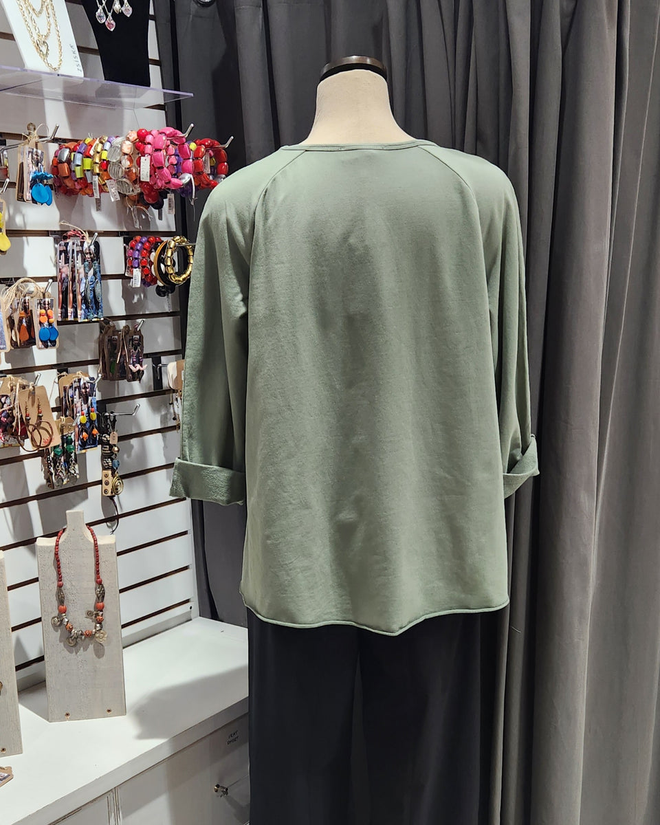 Paolo Tricot Sale, SU8414 Raw Edge Boxy Top 50% Off Regular Price ...