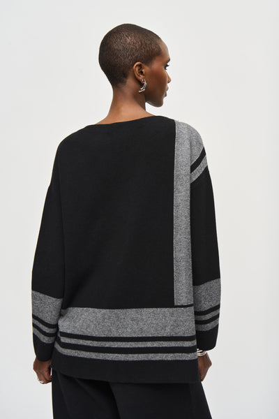 Joseph Ribkoff, 243949 Oversized Striped Boatneck Sweater