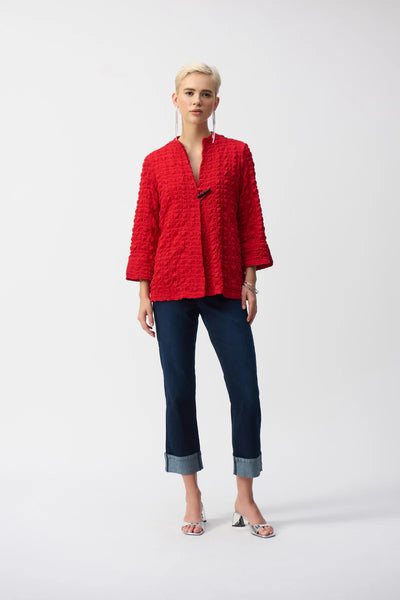 Joseph Ribkoff, 251034 Bubble Jacquard Trapeze Jacket