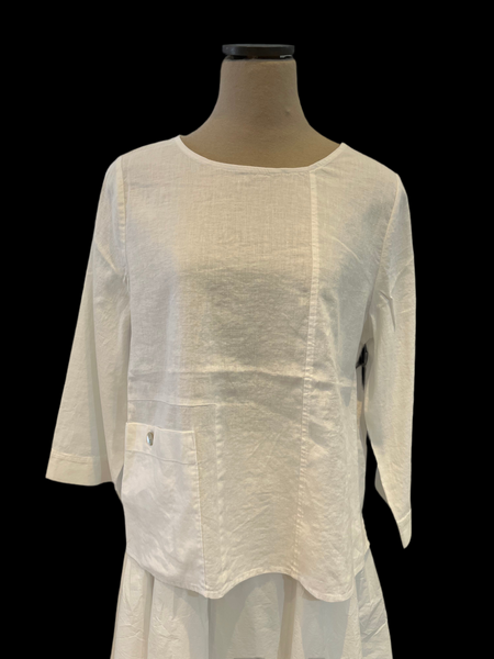 Habitat, 41520 Pocket Pullover Top, White