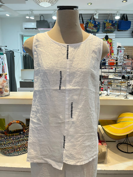 LIV Spring/Summer Sale, 261334 Hand Stitch Tank, White, 50% Off Regular Price