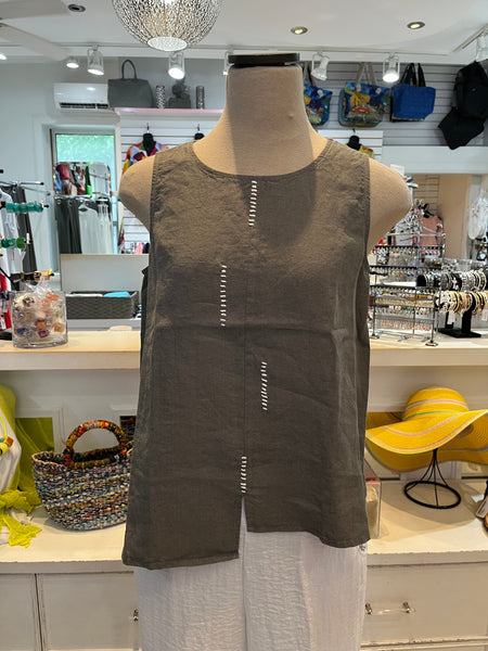 LIV Spring/Summer Sale, 261334 Hand Stitch Tank, Grey, 50% Off Regular Price