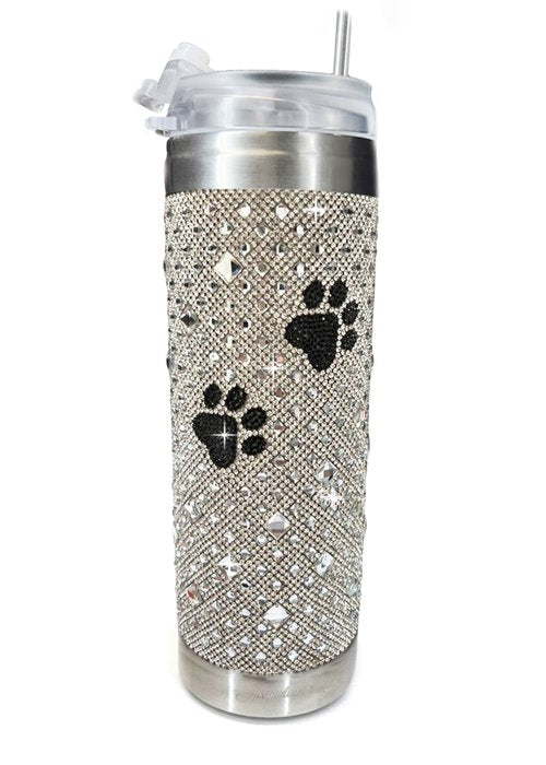 Jacqueline Kent "Diamond in the Ruff"Collection, JKT103.AB Crystal Tumbler, Black Paw