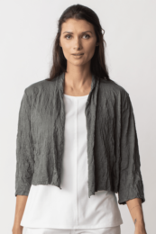 LIV Spring/Summer Sale, 290454 Solid Crop Jacket, Grey 50% Off Regular Price