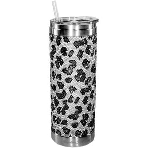 Jacqueline Kent "Bubble & Bling" Collection, BBT001.LEPSI Crystal Tumbler, Snow Leopard