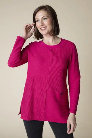 Habitat, 16011 Seamed Pocket Tunic, Merlot