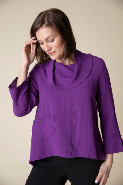 Habitat, 30622 Swing Cowl Neck Top, Plum