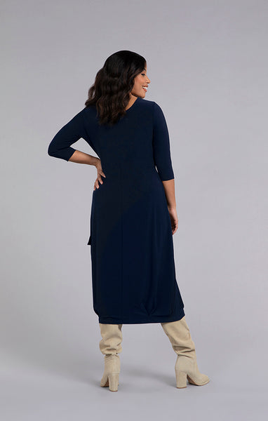 Sympli, 28144-2 Pleat Hem Dress Navy