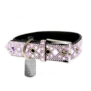 Jacqueline Kent Collection, JKDC101.PK Diamond in the Ruff Pink  Dog Collar, Small